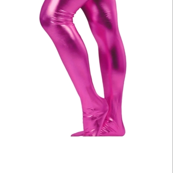 HOT PINK metallic glitter one size fits most Thigh High stretchy stockin… - Picture 1 of 4